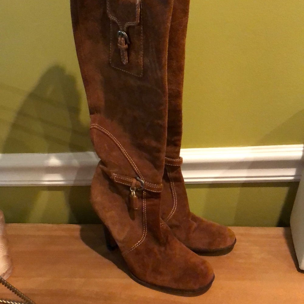 Juicy Couture cognac suede heel boots